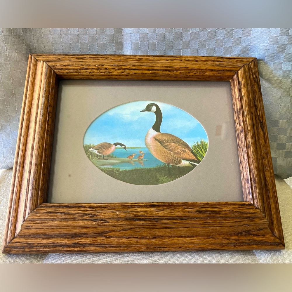 Vintage Art Wood Framed Duck Print